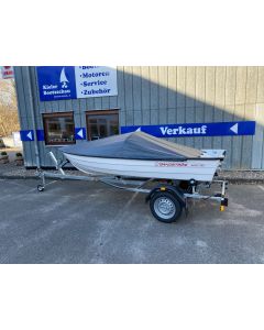 Sandström Basic 380 R inkl. Hafenplane und Brenderup 600kg Trailer LAGERBOOT