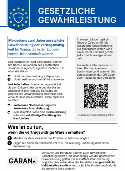 Informationen zur Gewährleistung