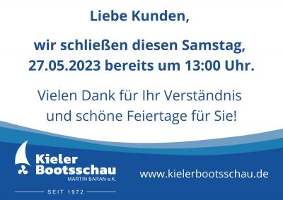 Geänderte Öffnungszeiten Samstag