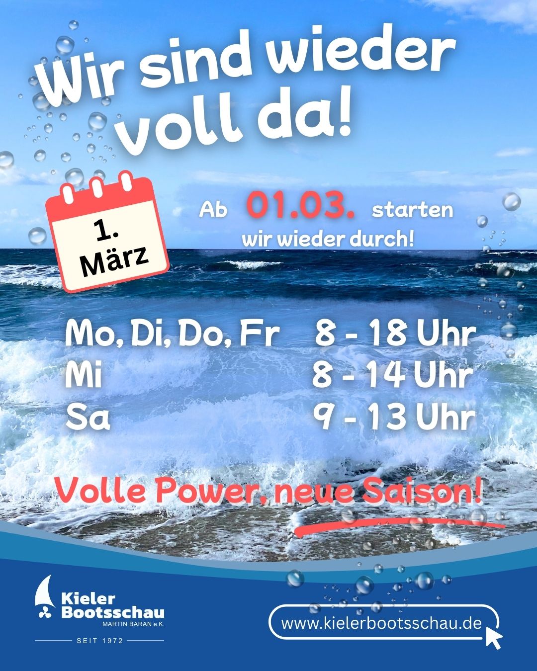 Wir sind wieder voll für euch da!